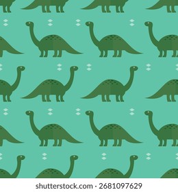 seamless pattern dino dinosaur animal on blue background vector wallpaper textile giftwrap fabric