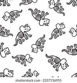 Seamless pattern with dinosaur bones. Pattern for children's clothes 