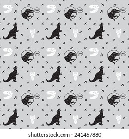 Seamless pattern with dinosaurios T-Rex.