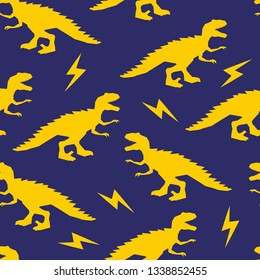 Seamless pattern with dinosaurs. Background for textile and fabric, web, kids, boy and girl, wrapping paper, poster and others.