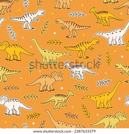 Seamless pattern dinosaurs nursery kids wallpaper illustration 