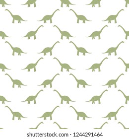 Seamless pattern with Dinosaurs on white background. Vector kids illustration. Childish texture. Design for fabric, wallpaper, textile and decor.