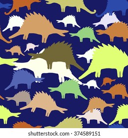 Seamless pattern with dinosaurs. Vector illustration.