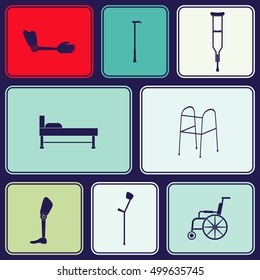 Seamless pattern with disabled icons for your design