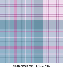 Seamless pattern in discreet blue and pink colors for plaid, fabric, textile, clothes, tablecloth and other things. Vector image. 