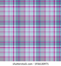 Seamless pattern in discreet blue and purple colors for plaid, fabric, textile, clothes, tablecloth and other things. Vector image. 