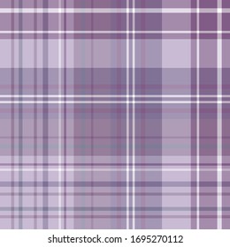Seamless pattern in discreet lilac, violet, gray and white colors for plaid, fabric, textile, clothes, tablecloth and other things. Vector image. 

