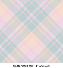 Seamless pattern in discreet pastel blue, pink and beige colors for plaid, fabric, textile, clothes, tablecloth and other things. Vector image. 2