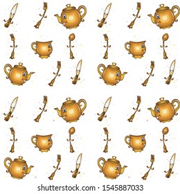 seamless pattern with dishes symbols