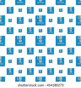 Seamless pattern of diskette blue-gray color. Vector EPS 10.
