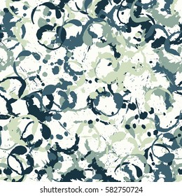 Seamless pattern. Disorderly blots. Spray paints. Grungy textiles. Coloring for children's clothing. Camouflage. Cartoon. Flat.