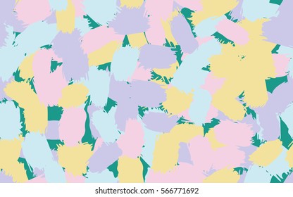 Seamless pattern. Disorderly brush strokes. Random spot. Chaos of colors. Fashion camouflage.