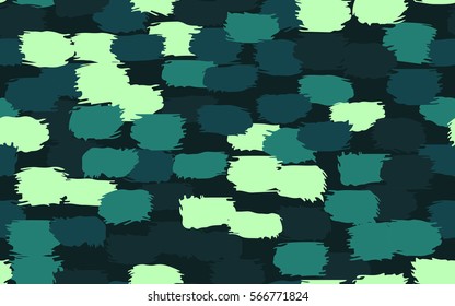 Seamless pattern. Disorderly brush strokes. Random spot. Chaos of colors. Fashion camouflage.