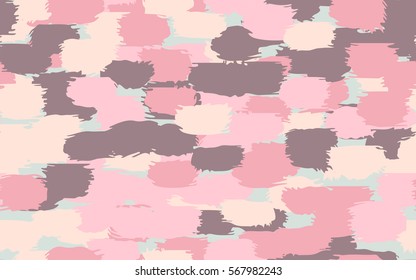 Seamless pattern. Disorderly brush strokes. Random spot. Chaos of colors. Fashion camouflage.