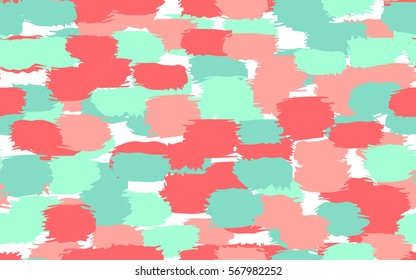 Seamless pattern. Disorderly brush strokes. Random spot. Chaos of colors. Fashion camouflage.