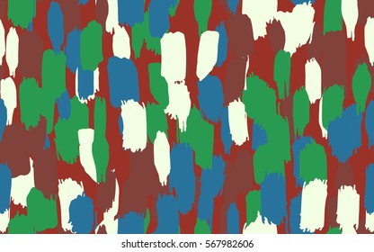 Seamless pattern. Disorderly brush strokes. Random spot. Chaos of colors. Fashion camouflage.