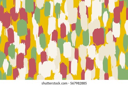 Seamless pattern. Disorderly brush strokes. Random spot. Chaos of colors. Fashion camouflage.