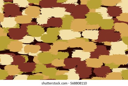 Seamless pattern. Disorderly brush strokes. Random spot. Chaos of colors. Fashion camouflage.