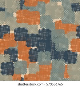 Seamless pattern. Disorderly patches. Chaos of colors. Fashion camouflage.