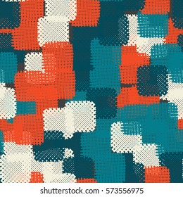 Seamless pattern. Disorderly patches. Chaos of colors. Fashion camouflage.