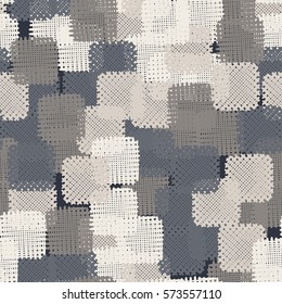 Seamless pattern. Disorderly patches. Chaos of colors. Fashion camouflage.