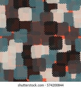 Seamless pattern. Disorderly patches. Chaos of colors. Fashion camouflage.
