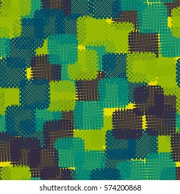 Seamless pattern. Disorderly patches. Chaos of colors. Fashion camouflage.