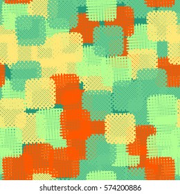 Seamless pattern. Disorderly patches. Chaos of colors. Fashion camouflage.