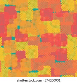 Seamless pattern. Disorderly patches. Chaos of colors. Fashion camouflage.