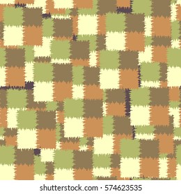 Seamless pattern. Disorderly patches. Chaos of colors. Fashion camouflage.