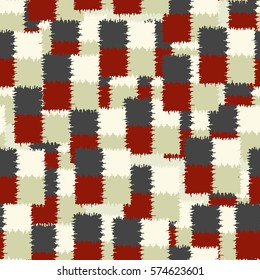 Seamless pattern. Disorderly patches. Chaos of colors. Fashion camouflage.