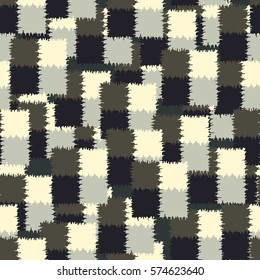 Seamless pattern. Disorderly patches. Chaos of colors. Fashion camouflage.
