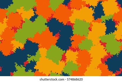 Seamless pattern. Disorderly patches. Chaos of colors. Fashion camouflage.