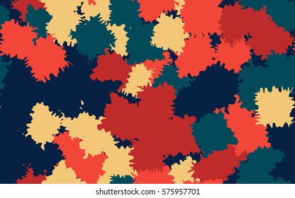 Seamless pattern. Disorderly patches. Chaos of colors. Fashion camouflage.