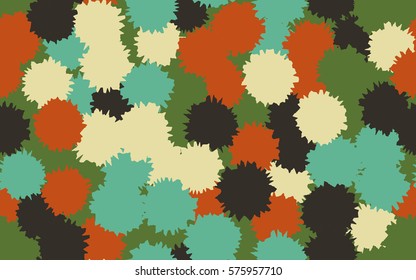 Seamless pattern. Disorderly patches. Chaos of colors. Fashion camouflage.