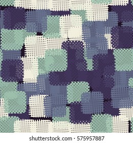 Seamless pattern. Disorderly patches. Chaos of colors. Fashion camouflage.