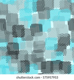 Seamless pattern. Disorderly patches. Chaos of colors. Fashion camouflage.