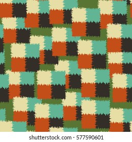 Seamless pattern. Disorderly patches. Chaos of colors. Fashion camouflage.