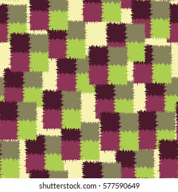 Seamless pattern. Disorderly patches. Chaos of colors. Fashion camouflage.