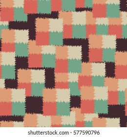 Seamless pattern. Disorderly patches. Chaos of colors. Fashion camouflage.