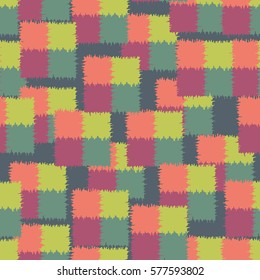 Seamless pattern. Disorderly patches. Chaos of colors. Fashion camouflage.