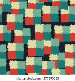Seamless pattern. Disorderly patches. Chaos of colors. Fashion camouflage.