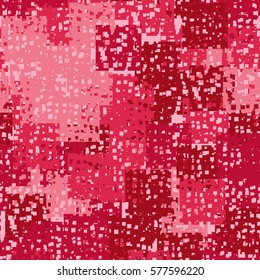 Seamless pattern. Disorderly patches. Perforated squares.  Chaos of colors. Fashion camouflage.