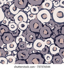 Seamless pattern. Distorted colored rings. Cheerful camouflage.