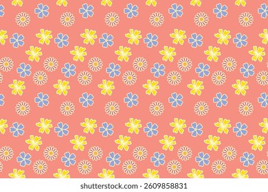 seamless pattern with ditsy flowers.floral background.botanical surface pattern design