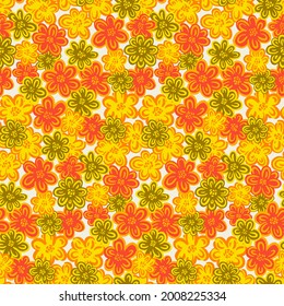 Seamless pattern ditsy small flower.Hand drawn print of textile.Vintage floral design.Vector illustration.