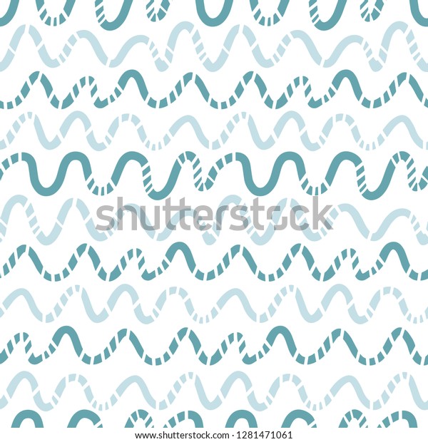 Seamless pattern with divided waves. Design\
for backdrops with sea, rivers or water texture. Vector\
illustration. Repeating texture. Figure for\
textiles.