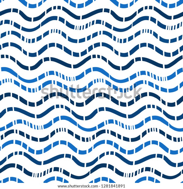 Seamless pattern with divided waves. Design\
for backdrops with sea, rivers or water texture. Vector\
illustration. Repeating texture. Figure for\
textiles.
