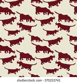 Seamless pattern with a dog
