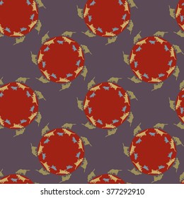 Seamless pattern with a dog